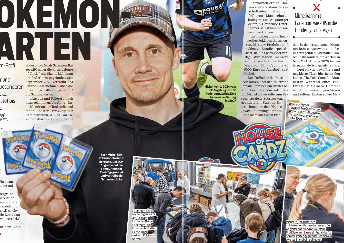 开云APP-帕德博恩前锋米歇尔开创副业，和同僚在经营宝可梦卡牌买卖